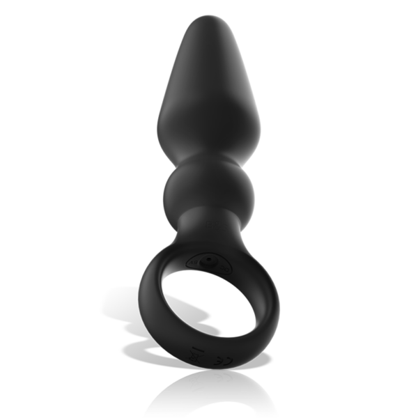 Black & Silver Ozzy — Vibrating Butt Plug, Rechargeable — Anal — view 5