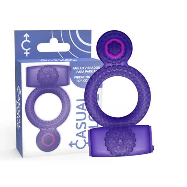 Casual Love Double Pleasure — Vibrating Cock Ring, Purple — Cock Rings — view 4
