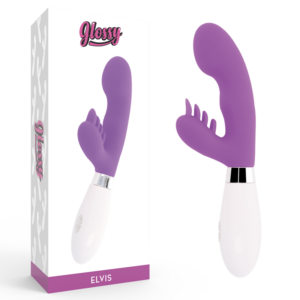 Glossy Elvis — Rabbit Vibrator, Silicone, Purple — Rabbit Vibrators