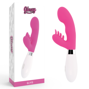 Glossy Elvis — Rabbit Vibrator, Silicone, Pink — Rabbit Vibrators