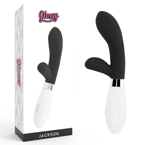 Glossy Jackson — Rabbit Vibrator, Silicone, Black — Rabbit Vibrators