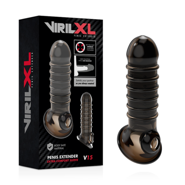 VirilXL V15 — Penis Extension Sleeve, Black — Penis Accessories — view 3