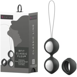 B Swish Bfit Classic Flex 28 g — Kegel Balls, Silicone, Black — Ben Wa Balls — view 3