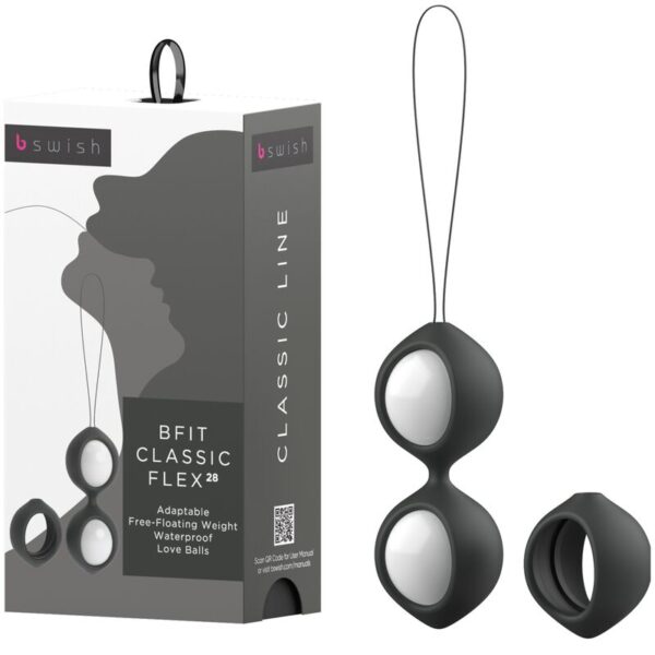 B Swish Bfit Classic Flex 28 g — Kegel Balls, Silicone, Black — Ben Wa Balls — view 3