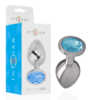 Intense — Jewelled Butt Plug, 7 cm, Blue — Anal