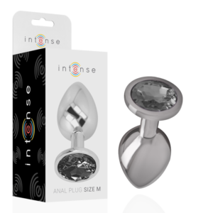 Intense — Jewelled Butt Plug, 8 cm, Black — Anal