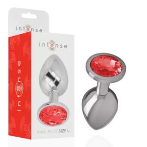 Intense — Jewelled Butt Plug, 9 cm, Red — Anal