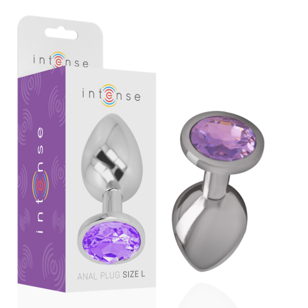 Intense — Jewelled Butt Plug, 7 cm, Violet — Anal