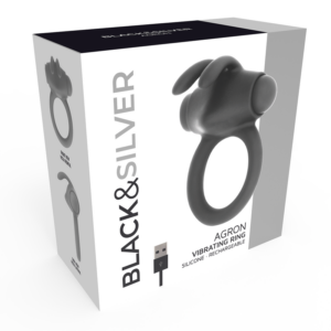 Black & Silver Agron 2.O — Vibrating Cock Ring, Rechargeable — Cock Rings — view 3