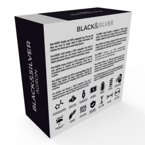 Black & Silver Agron 2.O — Vibrating Cock Ring, Rechargeable — Cock Rings — view 2