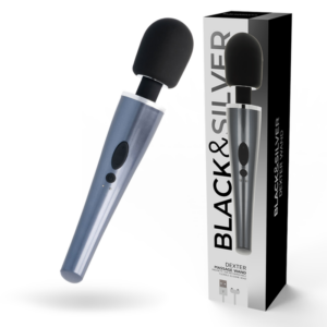 Black & Silver Dexter — Wand Massager, Rechargeable — Vibrators