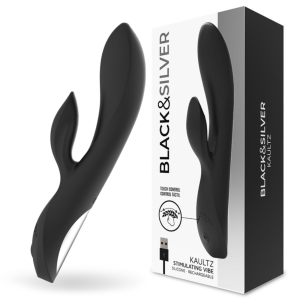 Black & Silver Kaultz — Rabbit Vibrator, Rechargeable — G-Spot Vibrators — view 2