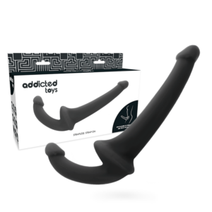 Addicted Toys — Strapless Strap-On, Black — Double Penetration Strap-Ons — view 2