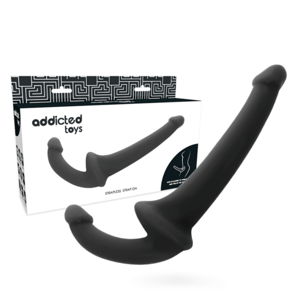 Addicted Toys — Strapless Strap-On, Black — Double Penetration Strap-Ons — view 2