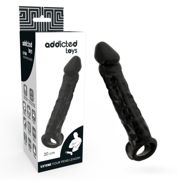 Addicted Toys Dong — Penis Extension Sleeve, Black — Penis Accessories — view 5