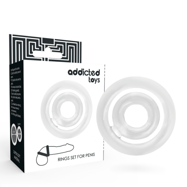 Addicted Toys Potenz — Cock Ring Set, Clear — Classic Cock Rings — view 5