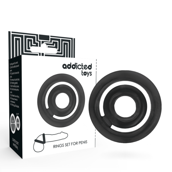 Addicted Toys Potenz — Cock Ring Set, Black — Classic Cock Rings — view 4