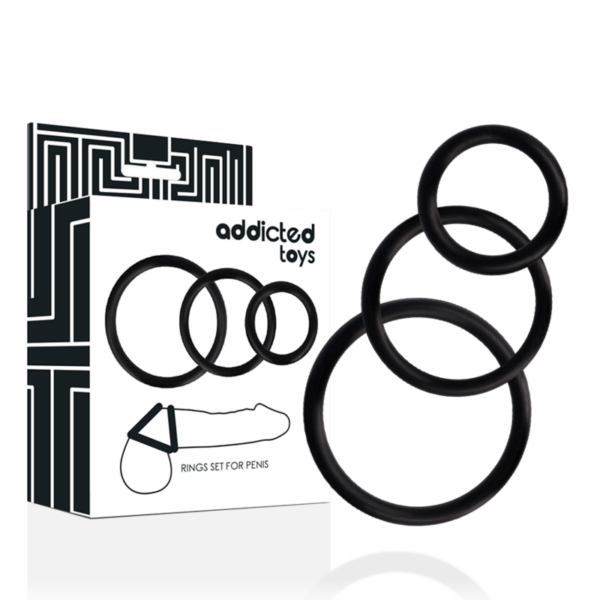 Addicted Toys Rings — Cock Ring Set, Black — Classic Cock Rings — view 3