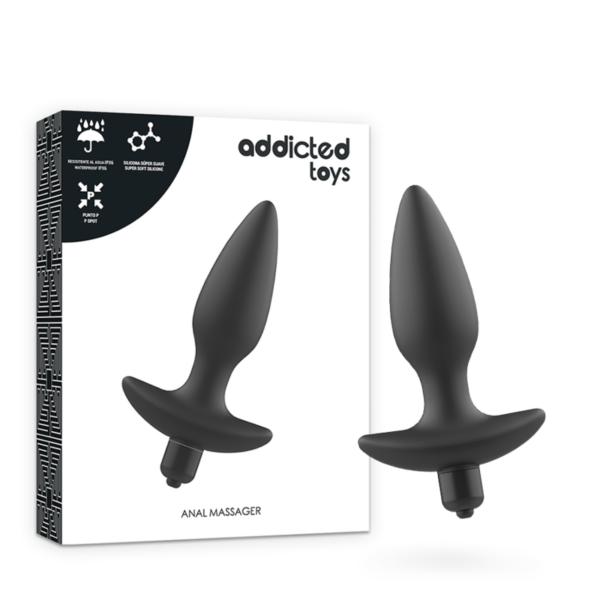 Addicted Toys — Vibrating Butt Plug, Black — Anal — view 7
