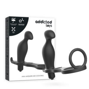 Addicted Toys — Prostate Vibrator, Silicone, 12 cm, Cock Ring — Anal — view 3