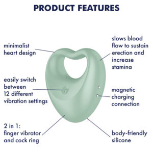 Satisfyer Perfect Pair 3 — Vibrating Cock Ring, Green — Couples — view 3