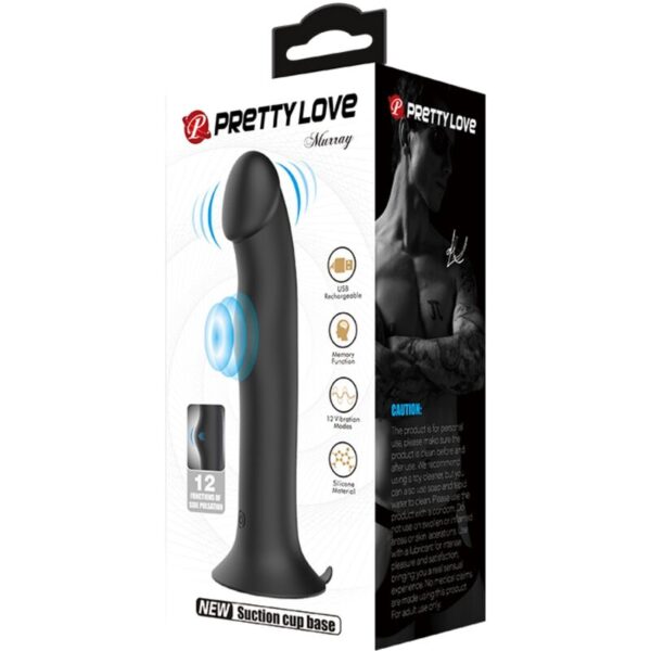 Pretty Love Murray — Vibrating Dildo, Suction Cup, Black — G-Spot Dildos — view 7
