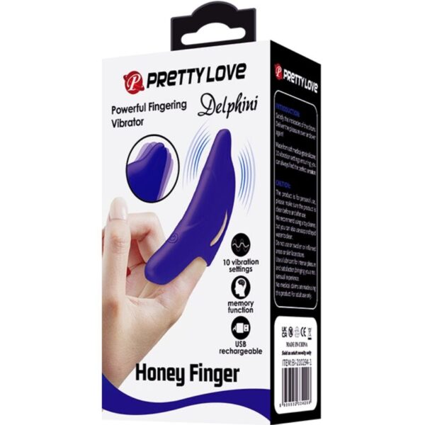Pretty Love Delphini — Finger Vibrator, Rechargeable, Dark Blue — Clitoral Stimulators — view 6