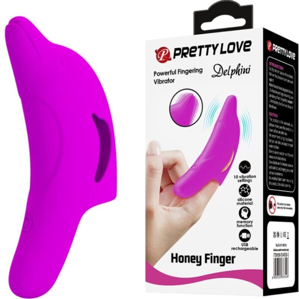 Pretty Love Delphini — Finger Vibrator, Rechargeable, Purple — Clitoral Stimulators — view 3