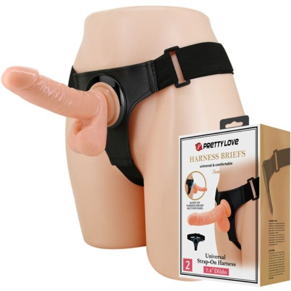 Pretty Love Tom — Strap-On Dildo, 20 cm, Natural — Non-Vibrating Harnesses — view 10