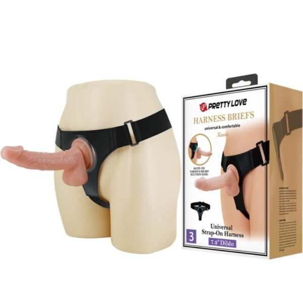 Pretty Love Kevin — Strap-On Dildo, 19 cm, Natural — Non-Vibrating Harnesses — view 9