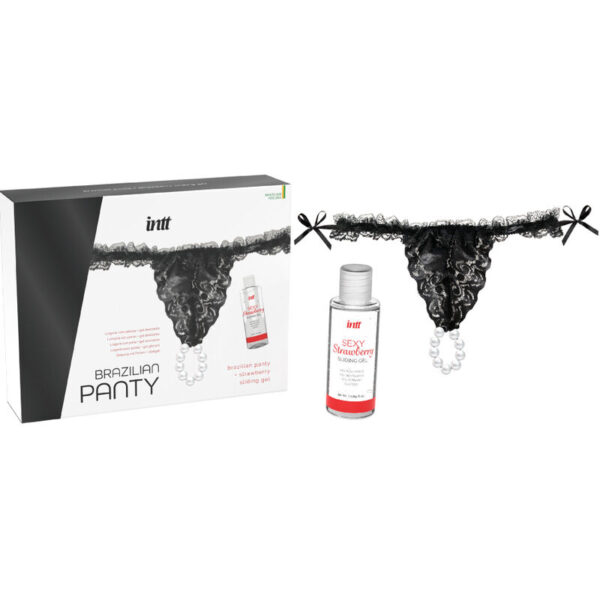 INTT Brazilian Pearl Panty — Thong, Black — Lubes — view 4
