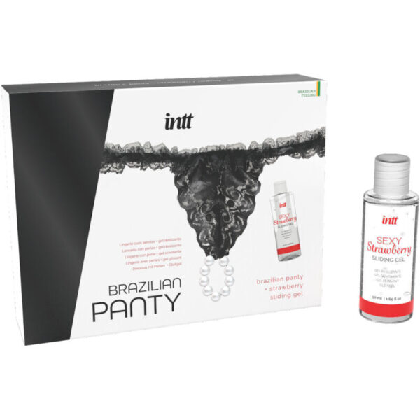 INTT Brazilian Pearl Panty — Thong, Black — Lubes — view 2