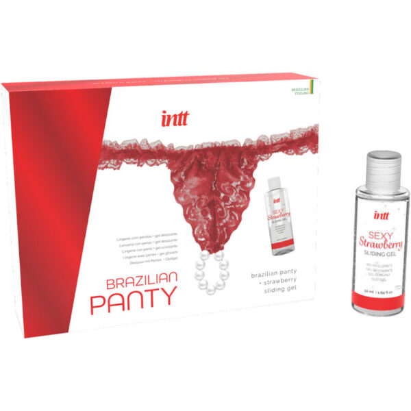 INTT Brazilian Pearl Panty — Thong, Red — Lubes — view 2