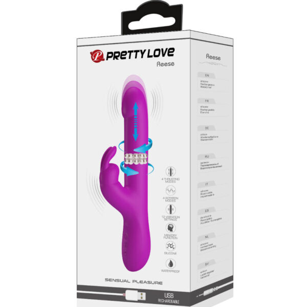 Pretty Love Reese — Rabbit Vibrator, Rechargeable, Purple — Rabbit Vibrators — view 7