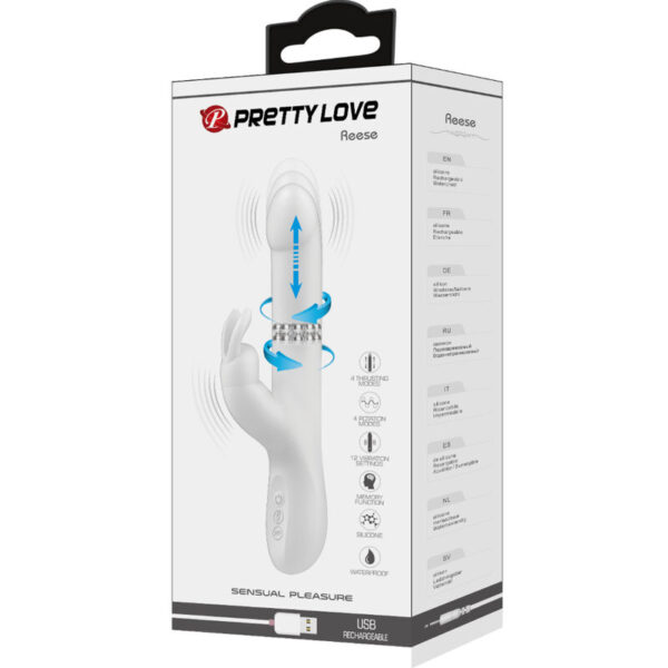 Pretty Love Reese — Rabbit Vibrator, Rechargeable, Silver — Rabbit Vibrators — view 8