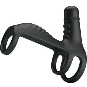 Pretty Love — Vibrating Penis Sleeve, Silicone, Black — Cock Rings