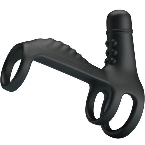 Pretty Love — Vibrating Penis Sleeve, Silicone, Black — Cock Rings