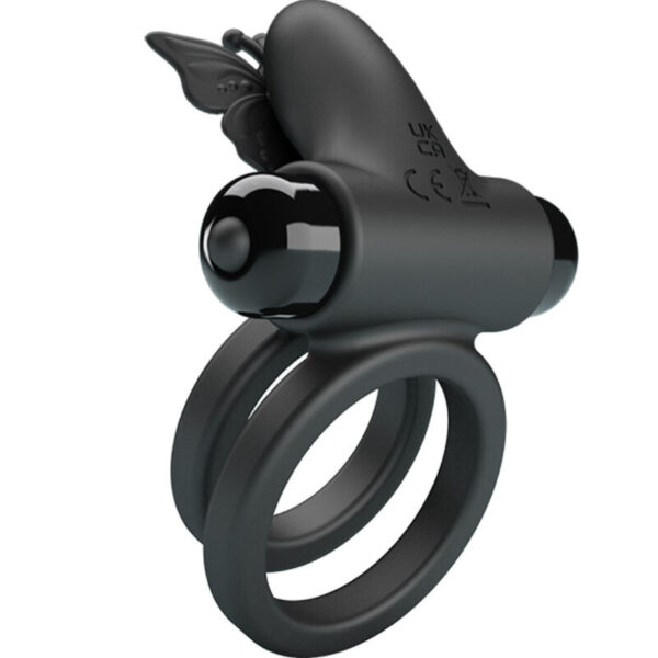 Pretty Love — Vibrating Cock Ring, Silicone, Butterfly — Cock Rings — view 10
