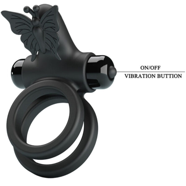 Pretty Love — Vibrating Cock Ring, Silicone, Butterfly — Cock Rings — view 6