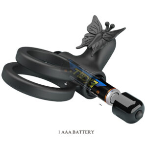 Pretty Love — Vibrating Cock Ring, Silicone, Butterfly — Cock Rings — view 4
