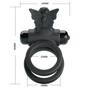 Pretty Love — Vibrating Cock Ring, Silicone, Butterfly — Cock Rings — view 3