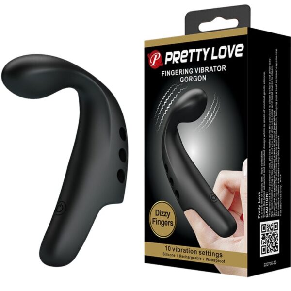 Pretty Love Gorgon — Finger Vibrator, Silicone, Black — Clitoral Stimulators — view 2