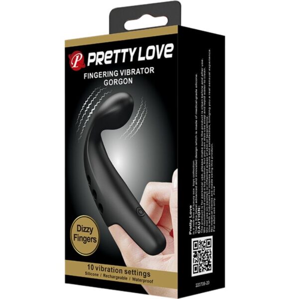 Pretty Love Gorgon — Finger Vibrator, Silicone, Black — Clitoral Stimulators — view 3