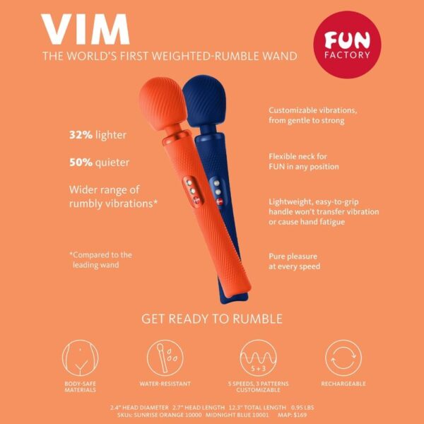Fun Factory Vim — Wand Massager, Rechargeable — Handheld Massagers — view 6