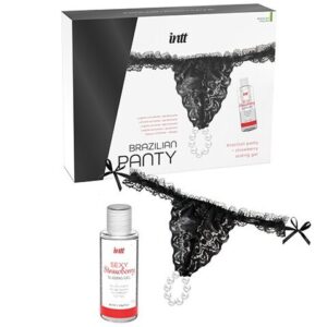 INTT Brazilian Pearl Panty — Thong, Black — Lubes — view 3