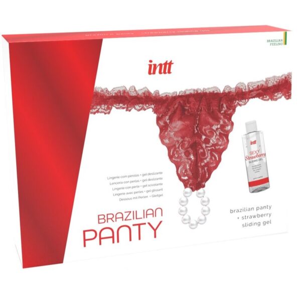 INTT Brazilian Pearl Panty — Thong, Red — Lubes