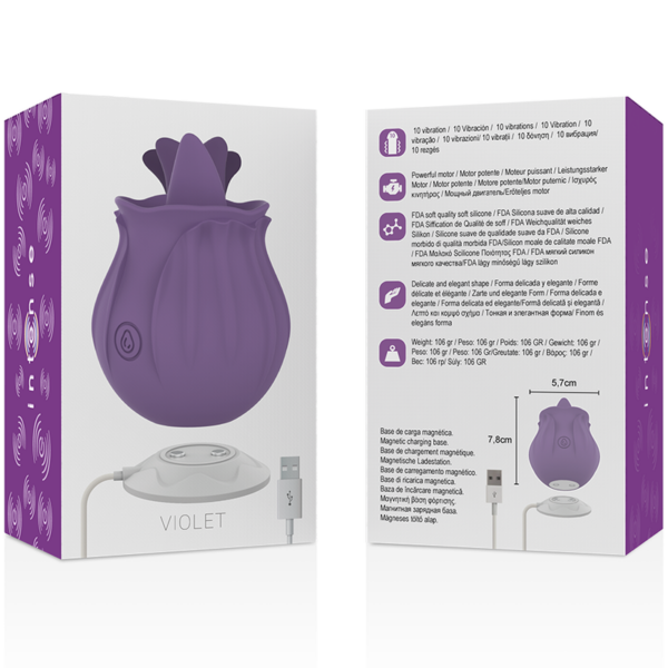 Intense Violet — Tongue Vibrator, Rechargeable, Lilac — Clitoral Stimulators — view 3