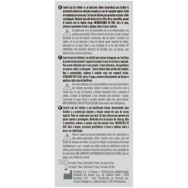 Control Lub Gel Infinity — Silicone Lube, 75 ml — Anal Lubricants — view 2