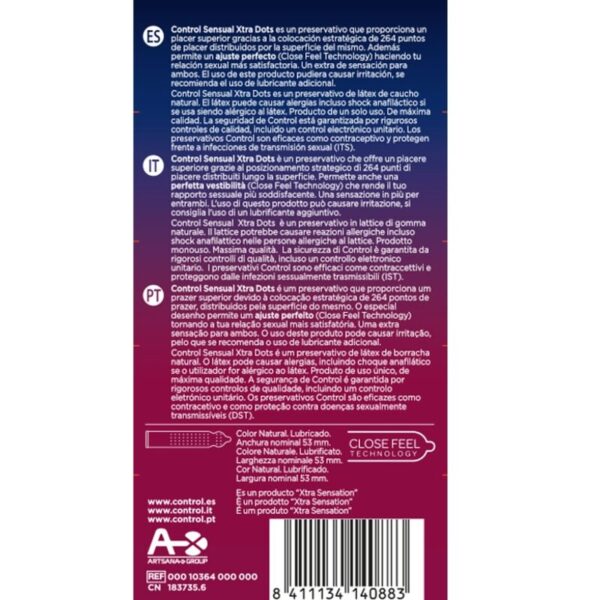 Control Xtra Dots — Dotted Condoms, 12 Pack — Condom Multipacks — view 2