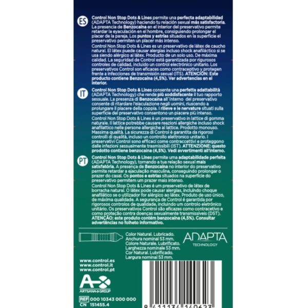 Control Nonstop Dots and Lines — Delay Condoms, 12 Pack — Condom Multipacks — view 2